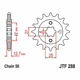 JT Kettenrad Teilung 530 16 Zähne JTF288.16 für Honda CB
