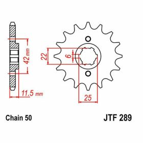 JT Kettenrad Teilung 530 16 Zähne JTF289.16 für Honda FT 500