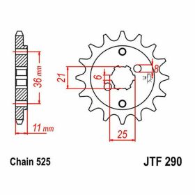JT Sprocket 525 Pitch 14 Zähne JTF290.14 für Honda XBR 500