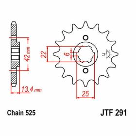 JT Sprocket Teilung 525 15 Zähne JTF291.15 für Honda