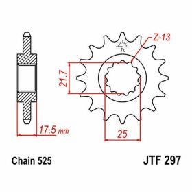 JT Sprocket pitch 525 14 teeth JTF297.14 for Honda