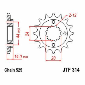 Pignone JT passo 525 17 denti JTF314.17 per Honda XRV 750 AFRICA TWIN