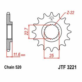 JT Sprocket 520 Pitch 12 Teeth JTF3221.12 for Polaris