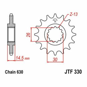 Pignone JT passo 630 15 denti JTF330.15 per Honda CB 750 K