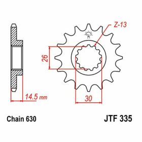 JT Sprocket 630 Pitch 15 Zähne JTF335.15 für Honda CBX 1000