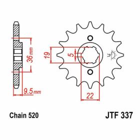 JT Sprocket 520 Pitch 13 Zähne JTF337.13 für Honda CR