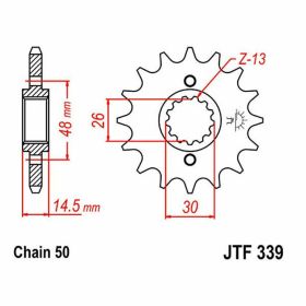 JT Sprocket 530 Pitch 17 Zähne JTF339.17 für Honda