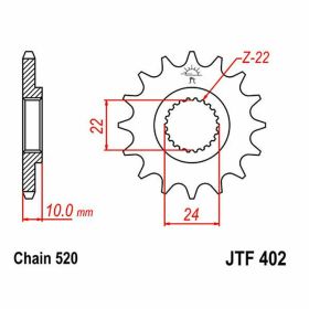 JT Sprocket 520 Pitch 14 Zähne JTF402.14