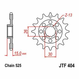 JT Sprocket Teilung 525 17 Zähne JTF404.17 für BMW