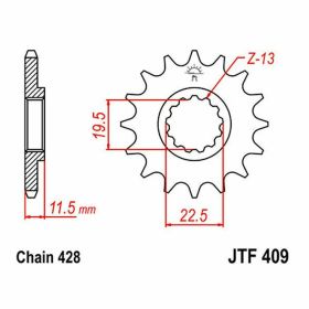 JT Sprocket pitch 428 15 teeth JTF409.15