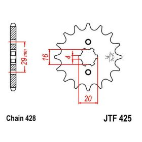 JT Sprocket 428 Pitch 17 Zähne JTF425.17 für Suzuki RG 125
