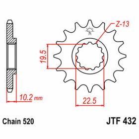 JT Sprocket Teilung 520 12 Zähne JTF432.12