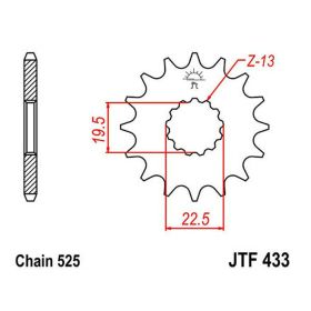 Pignone JT passo 525 16 denti JTF433.16 per Suzuki