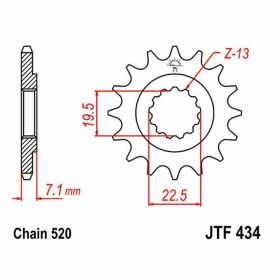JT Sprocket 520 Pitch 13 Zähne JTF434.13