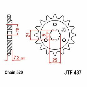JT 520 Pitch Kettenrad 15 Zähne JTF437.15 für Suzuki DR