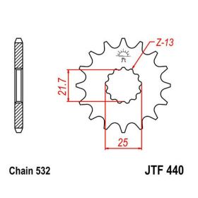 JT Sprocket pitch 532 15 teeth JTF440.15
