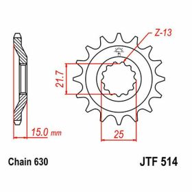 JT Sprocket Teilung 630 15 Zähne JTF514.15 für Kawasaki