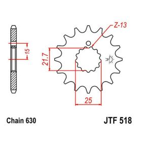 Pignone JT passo 630 13 denti JTF518.13