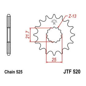 Pignon JT pas 525 17 dents JTF520.17