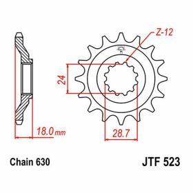 JT Sprocket pitch 630 15 teeth JTF523.15 for Kawasaki GPZ 1100 UNI TRAK