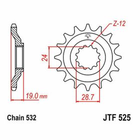 JT Sprocket pitch 532 17 teeth JTF525.17 for Kawasaki ZX-10 1000 TOMCAT