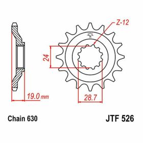 JT Sprocket 630 Pitch 15 Zähne JTF526.15 für Kawasaki GPZ 1000 RX NINJA