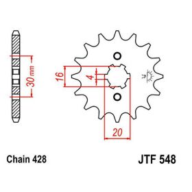 JT Kettenrad Teilung 428 13 Zähne JTF548.13 für Yamaha