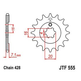 Pignone JT passo 428 13 denti JTF555.13