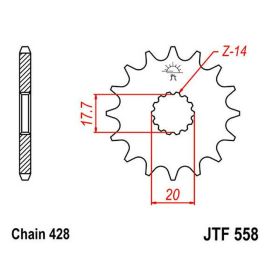 Pignone JT passo 428 13 denti JTF558.13