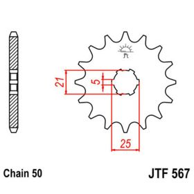 Pignone JT passo 530 17 denti JTF567.17 per Yamaha