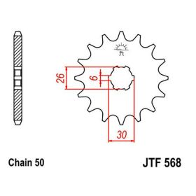 Pignone JT passo 530 18 denti JTF568.18 per Yamaha XS