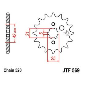 JT Sprocket Teilung 520 11 Zähne JTF569.11