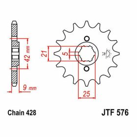 Pignone JT passo 428 17 denti JTF576.17 per Yamaha XT 350