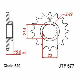 JT Sprocket 520 Teilung 14 Zähne JTF577.14
