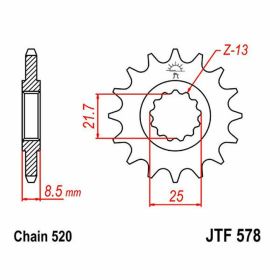 JT Sprocket pitch 520 15 teeth JTF578.15 for Yamaha XTZ 750