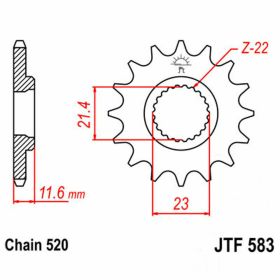 Pignone JT passo 520 13 denti JTF583.13 per Yamaha TT R