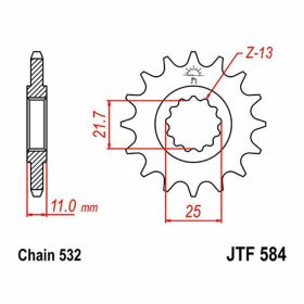 JT Sprocket pitch 532 17 teeth JTF584.17 for Yamaha