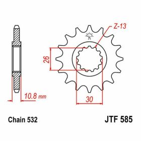 JT Sprocket 532 Pitch 17 Teeth JTF585.17 for Yamaha XJR