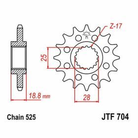 Pignone JT passo 525 16 denti JTF704.16