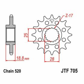 JT Sprocket 520 Pitch 15 Zähne JTF705.15