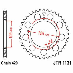 Corona JT 58 denti passo 420 nera acciaio JTR1131.58