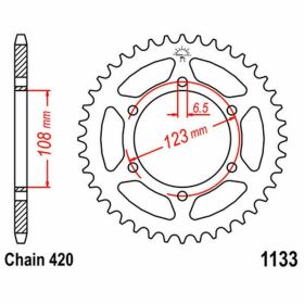 Corona JT 52 denti passo 420 argento acciaio JTR1133.52