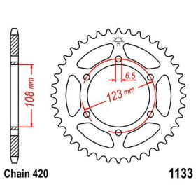 JT 65 Tooth 420 Pitch Steel Sprocket JTR1133.65