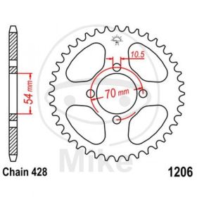 REAR SPROCKET Z42 428 SILVER D.INT. 054 727.84.27