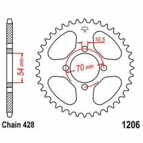 JT Sprocket 44 Zähne 428 Pitch Stahl für Honda CBR 125