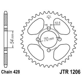 CORONA ACCIAIO JT 44 DENTI JTR1206.44