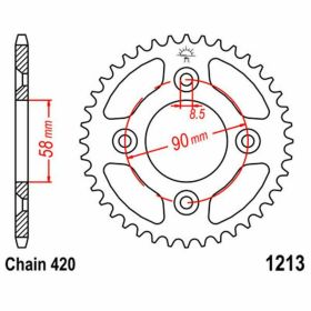 Corona JT 37 denti passo 420 nera acciaio per Honda