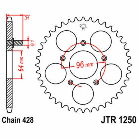 JT Krone 48 Zähne Teilung 428 Stahl für Honda NX TRANSCITY