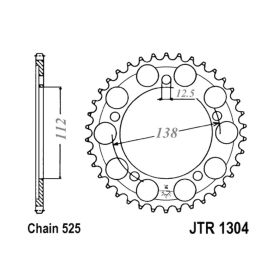 JT JTR1304.38 MOTORCYCLE REAR SPROCKET