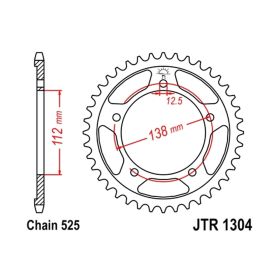 JT JTR1304.38 MOTORCYCLE REAR SPROCKET